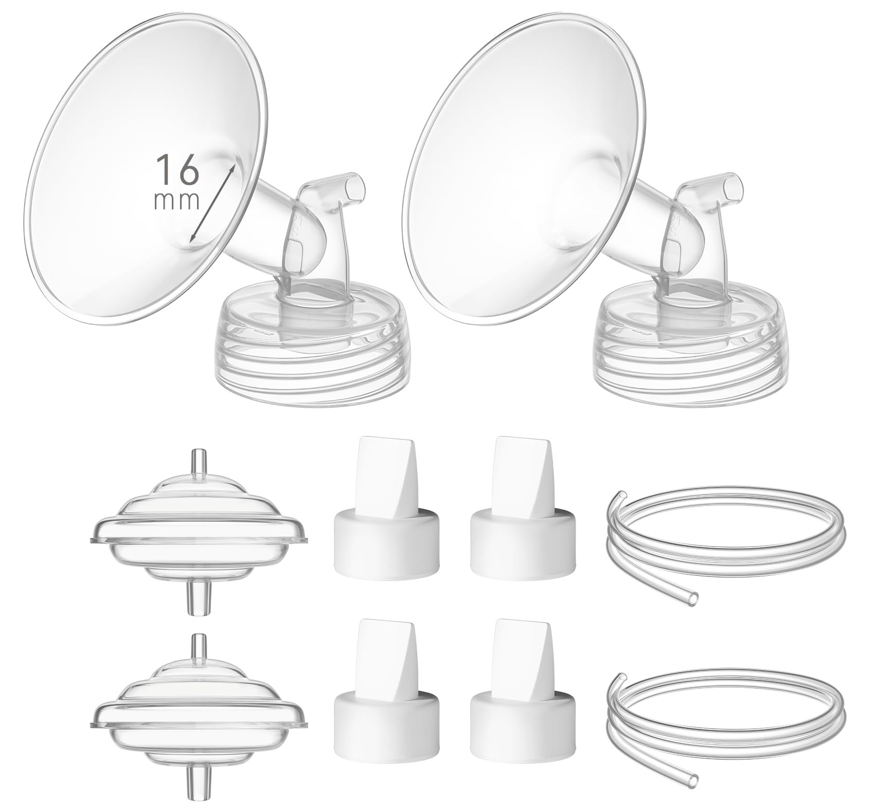 TOVVILD 16mm flange set for versatile breast pump assembly.