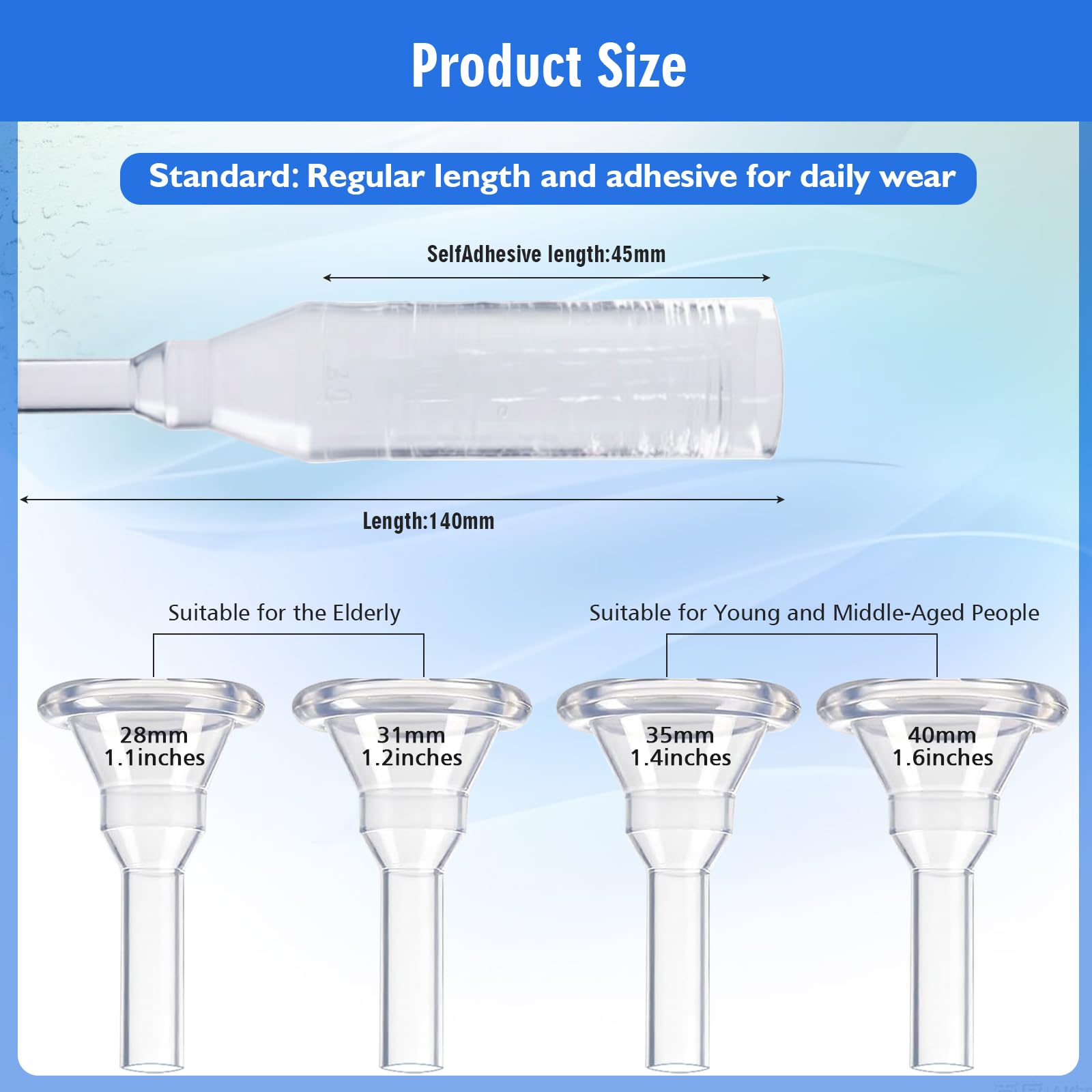 TOYASIX male external catheter showing adhesive options for secure fit
