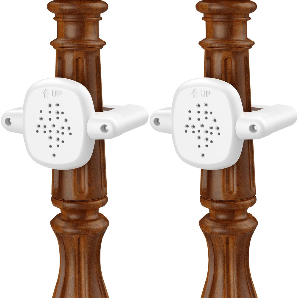 Toyjolka baby gate banister adapter 2pcs on a wooden staircase offers secure fit