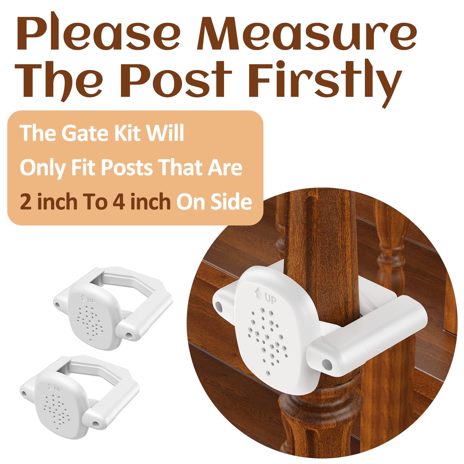 Toyjolka stair post fitting kit shown on round posts for versatile compatibility