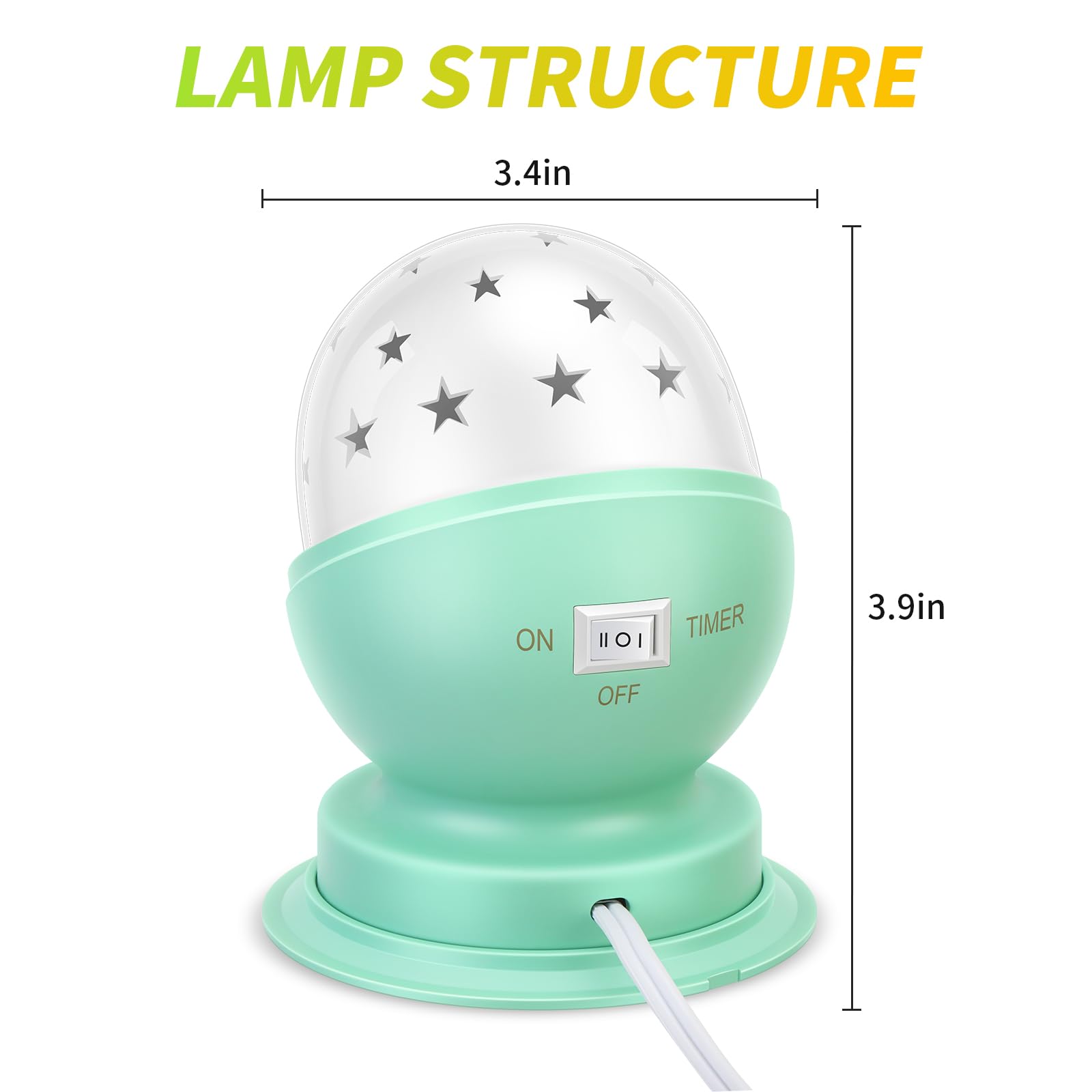 Timer feature on Toyunia Star Night Light enabling easy 30-minute time control.