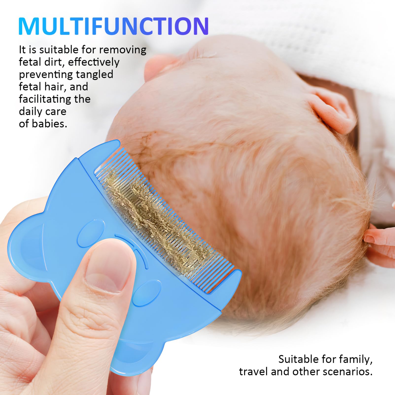 Toyvian 6-piece baby combs with double-sided teeth simplify delicate hair grooming