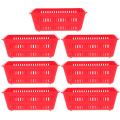 Toyvian coin storage basket red side view enables compact desktop organization.