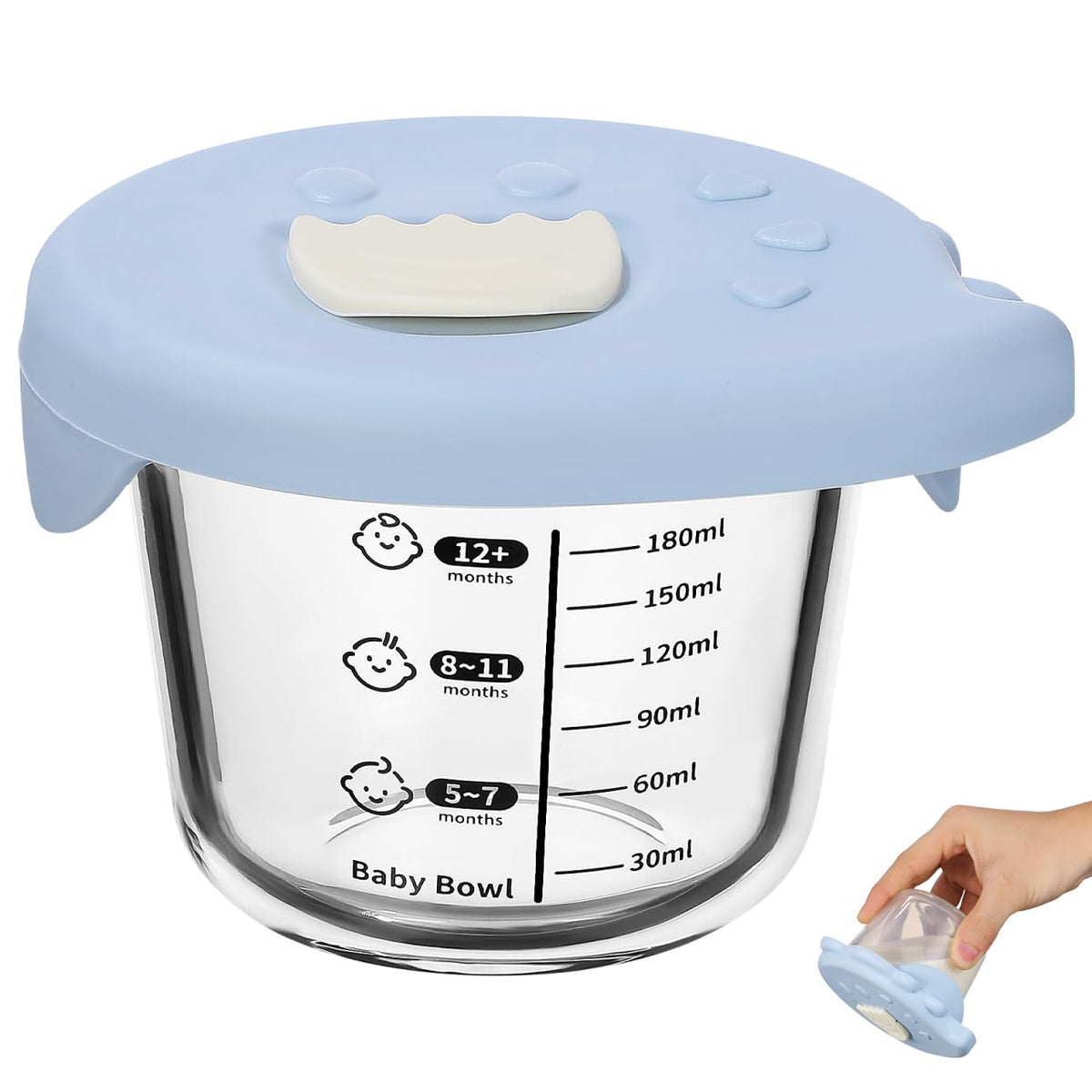 Toyvian baby glass dessert cups with lid show a secure seal for fresh, ready-to-serve portions.