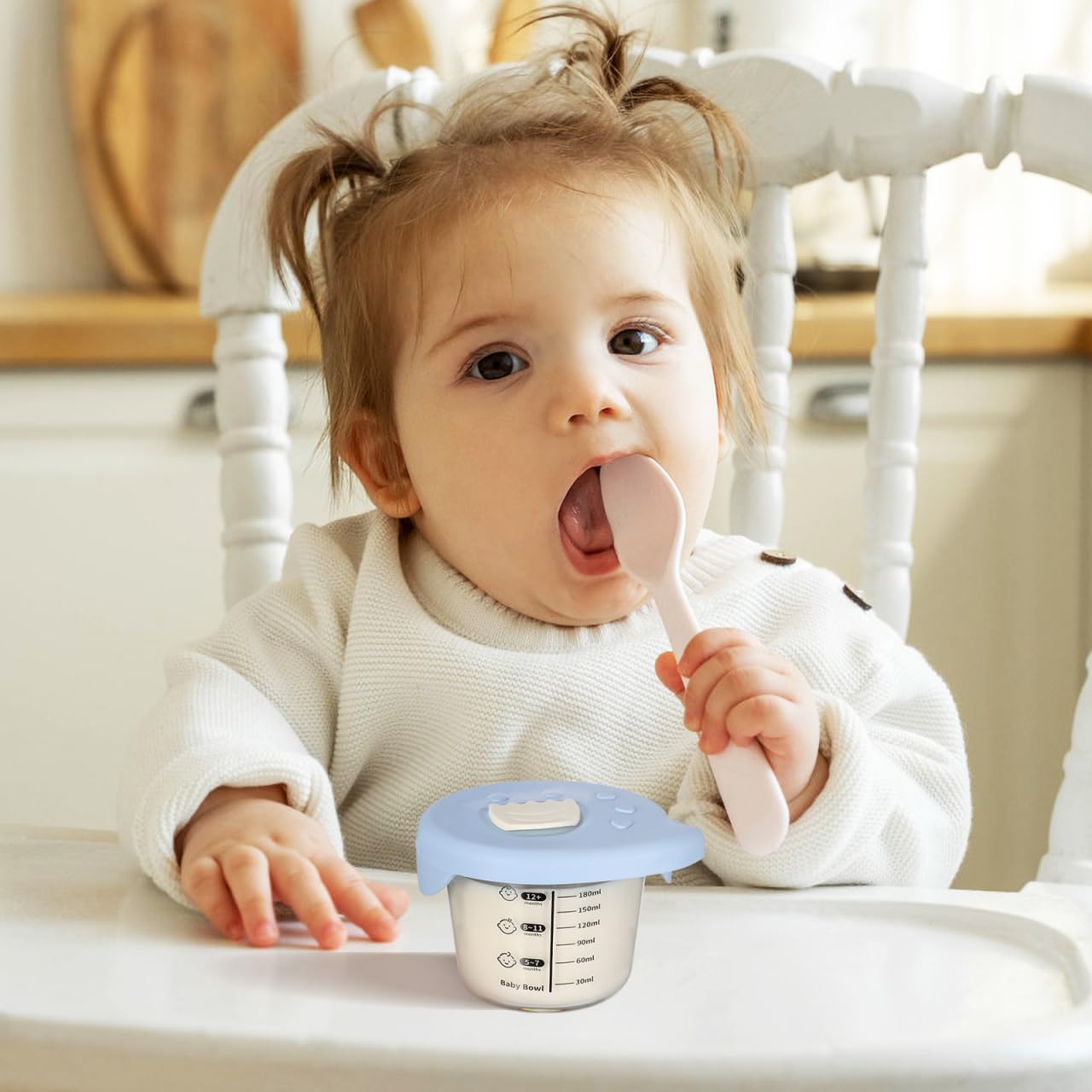 Toyvian baby glass dessert cups with lid crafted from sturdy glass for everyday durability.