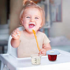 Toyvian baby glass dessert cups with lid ideal for storing homemade baby meals.
