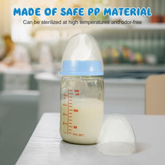 Toyvian bottle caps universal fit for Pigeon wide-mouth bottles for flexible feeding.