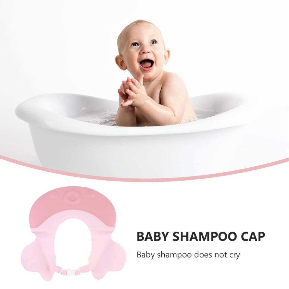Toyvian baby cap protects eyes during shampoo and splashes.