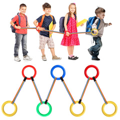 Toyvian walking rope with colorful straps enhances outdoor visibility for preschool groups.