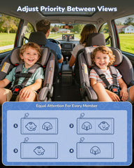 TOZING dual-channel IPS display helps you monitor back-seat kids clearly
