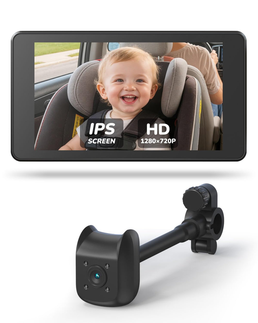 TOZING baby car camera with IPS display provides clear rear-seat viewing on the go.