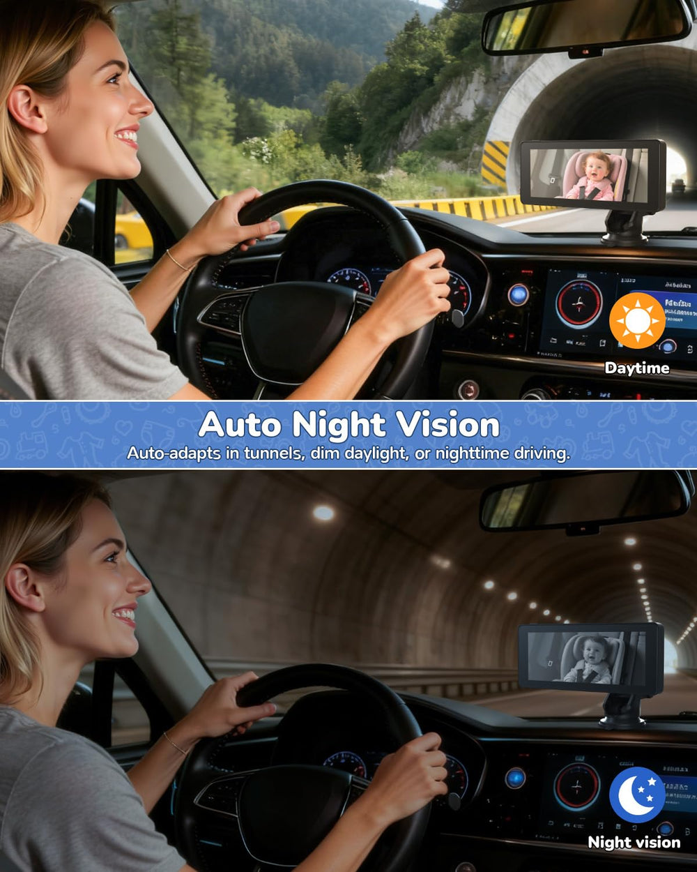 TOZING IR night vision provides clear footage in low light