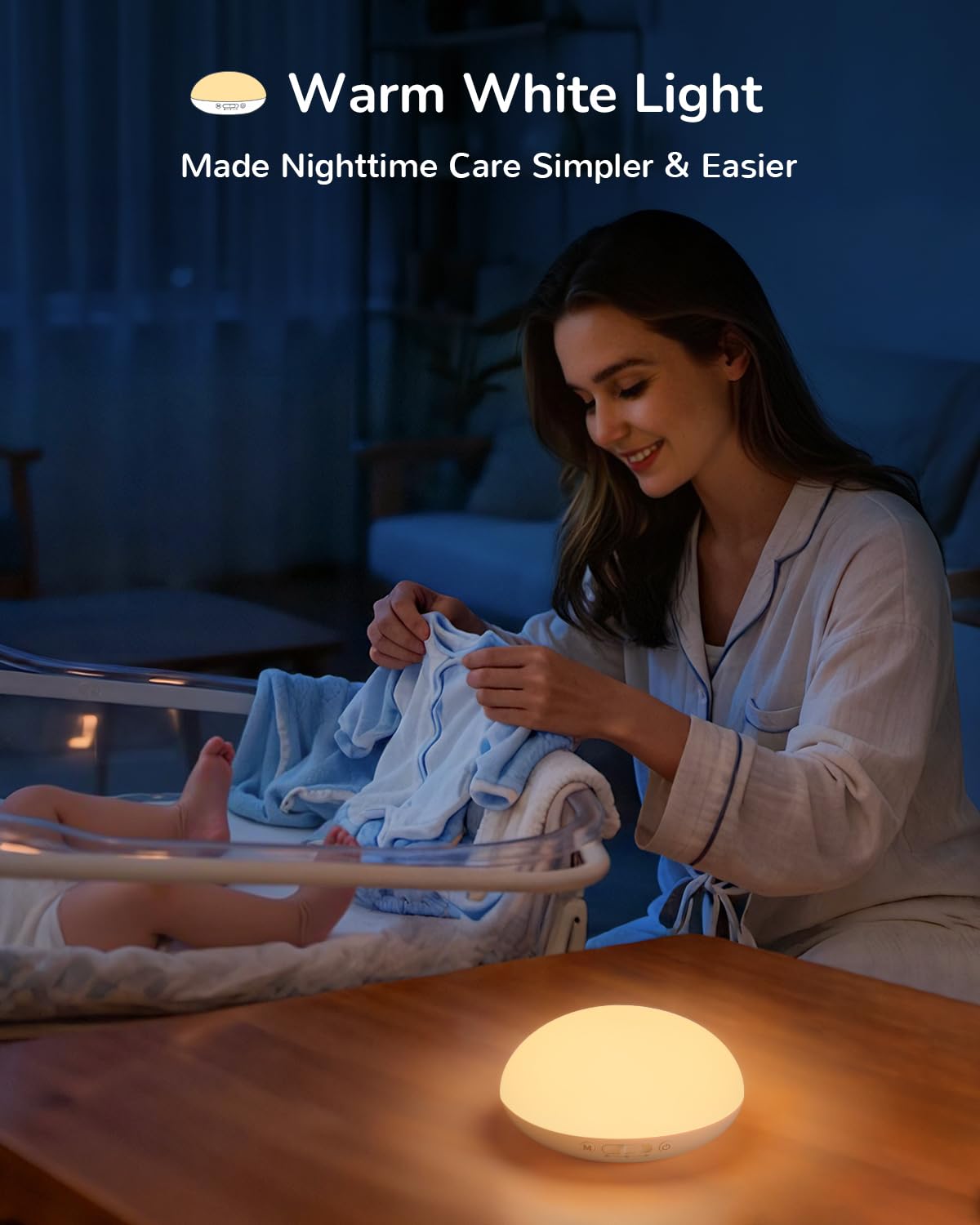 TOZING night light with extended battery life stays bright through long nights
