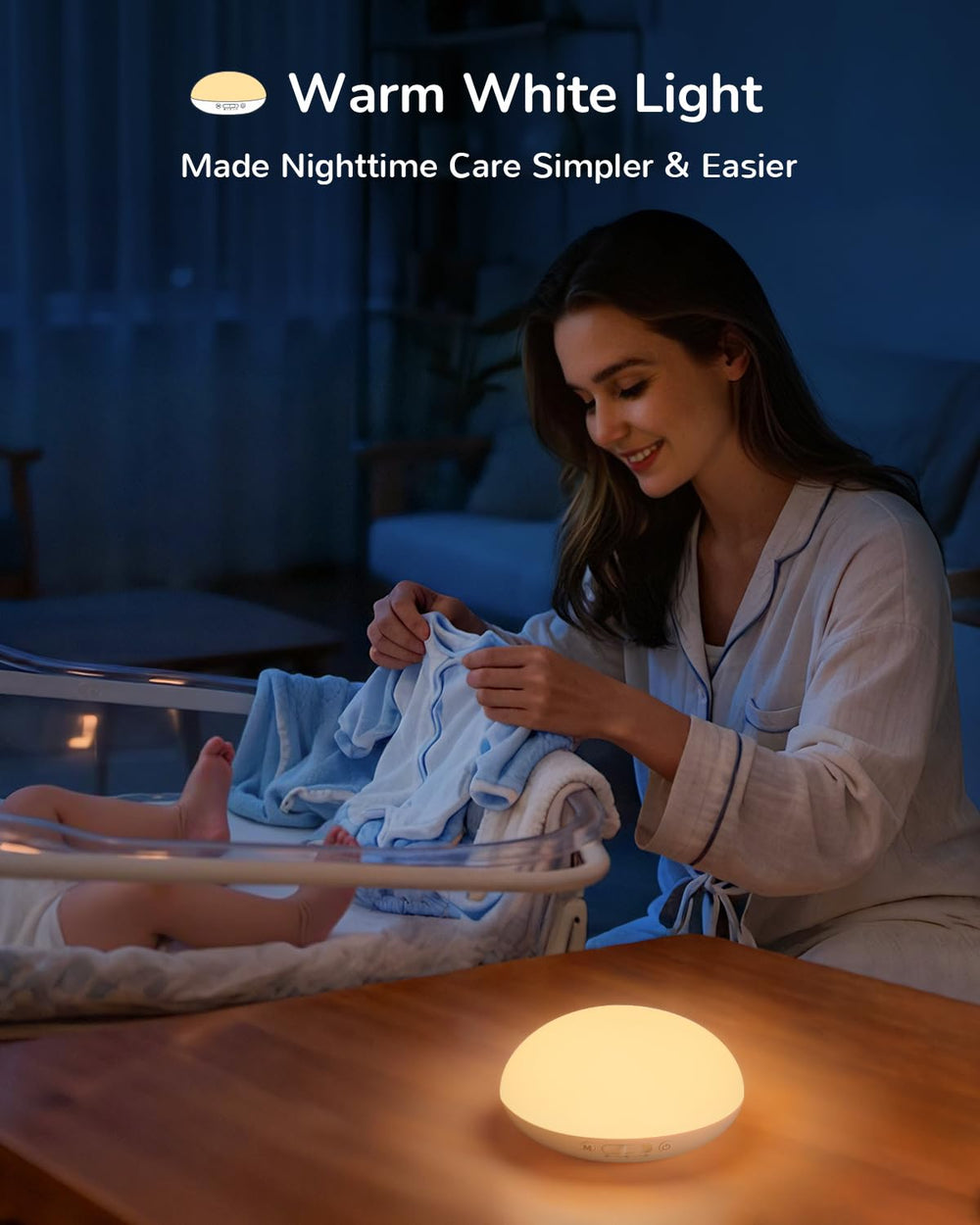 TOZING night light with extended battery life stays bright through long nights