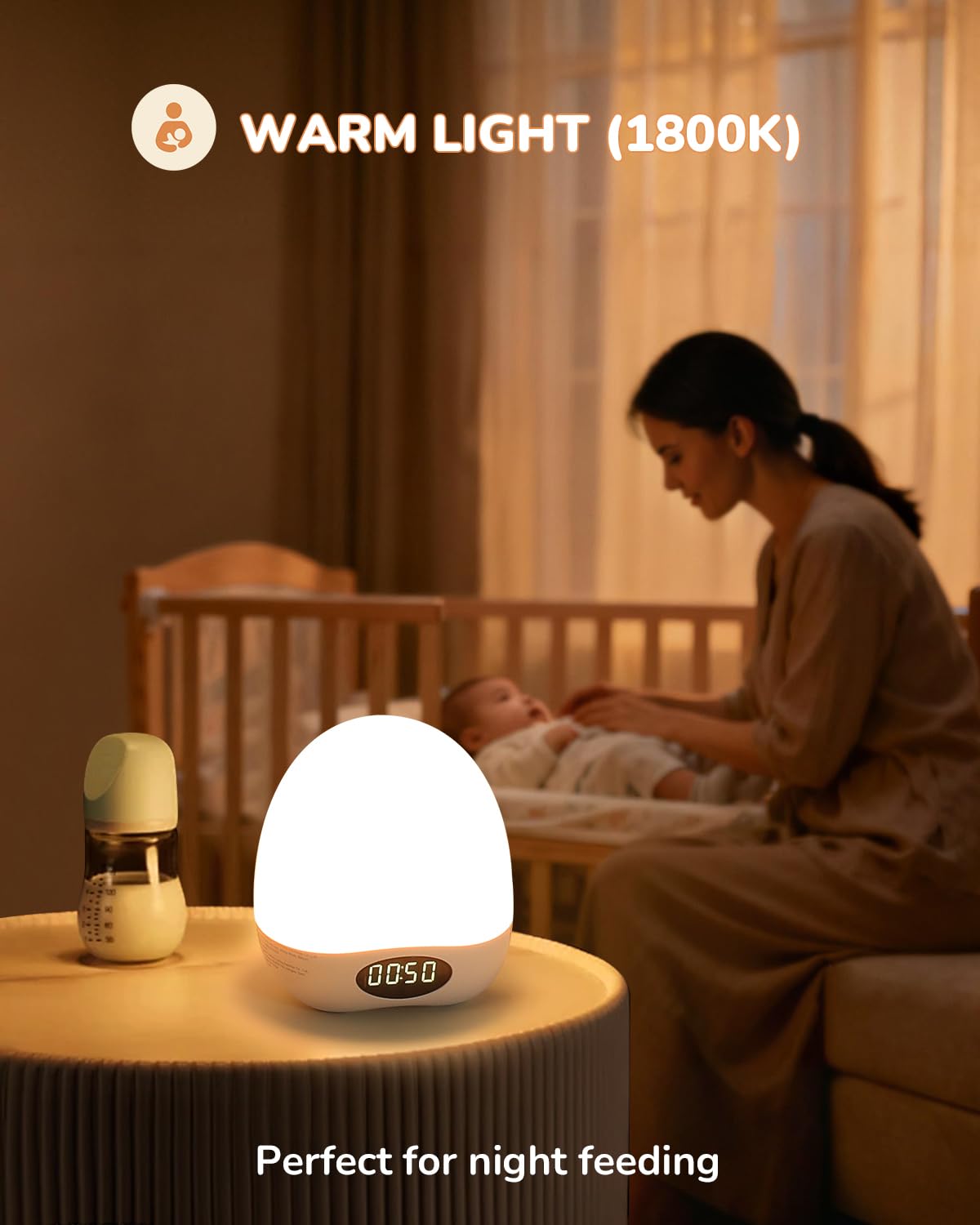 TOZING egg light at 1800K offers soft, eye-friendly evening illumination