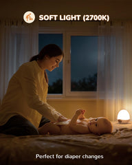 TOZING egg light at 2700K is ideal for diaper changes with warm brightness