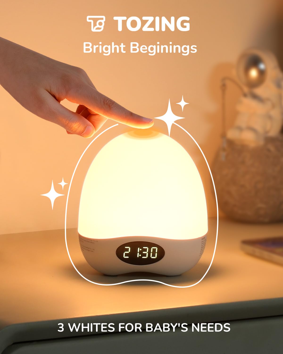 TOZING egg light battery life lasts up to 8 hours at max brightness