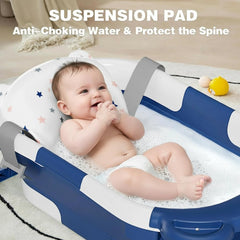 TPN baby bath cushion with safety belts supports stable bathing.