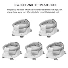 TPN Baby Bath Seat gray open design; easy in and out for parents and babies.