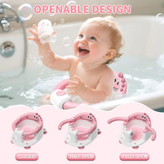 TPN bath seat with non-slip suction cups on smooth tub surfaces.
