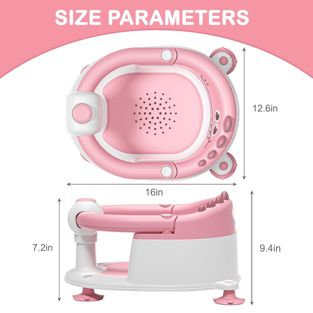 TPN pink bath seat adds a cheerful bath time accent.