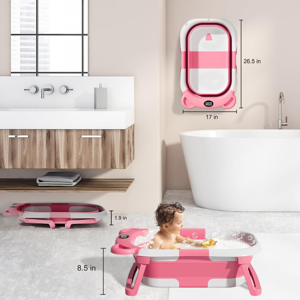 TPN baby bath cushion and safety belts keep infant secure.