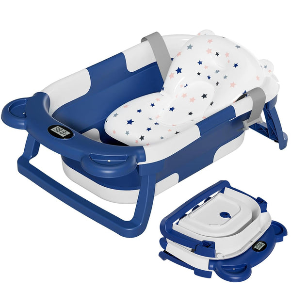 TPN collapsible baby bathtub folded-compact saves space in small bathrooms.