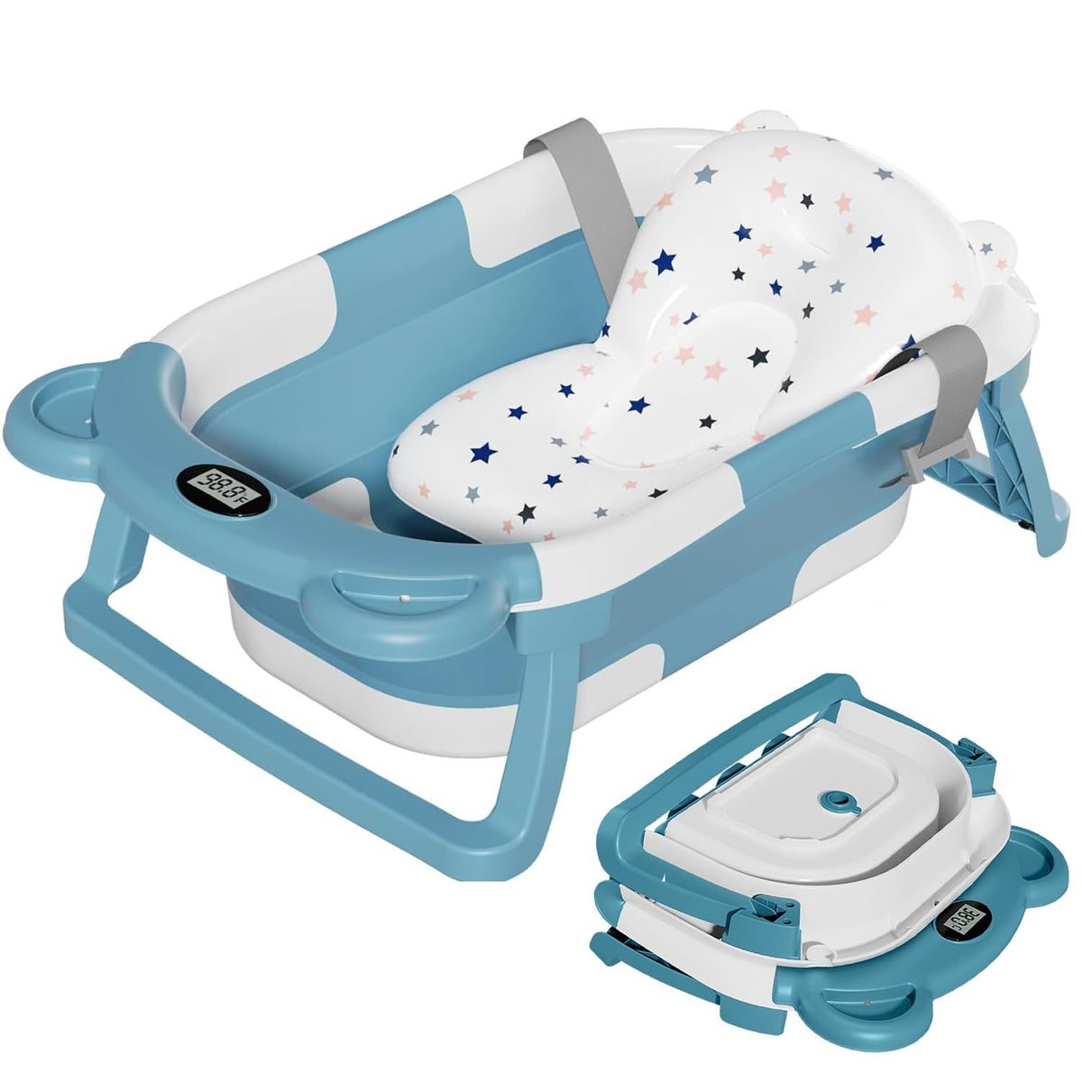 TPN collapsible baby bathtub folded for compact storage