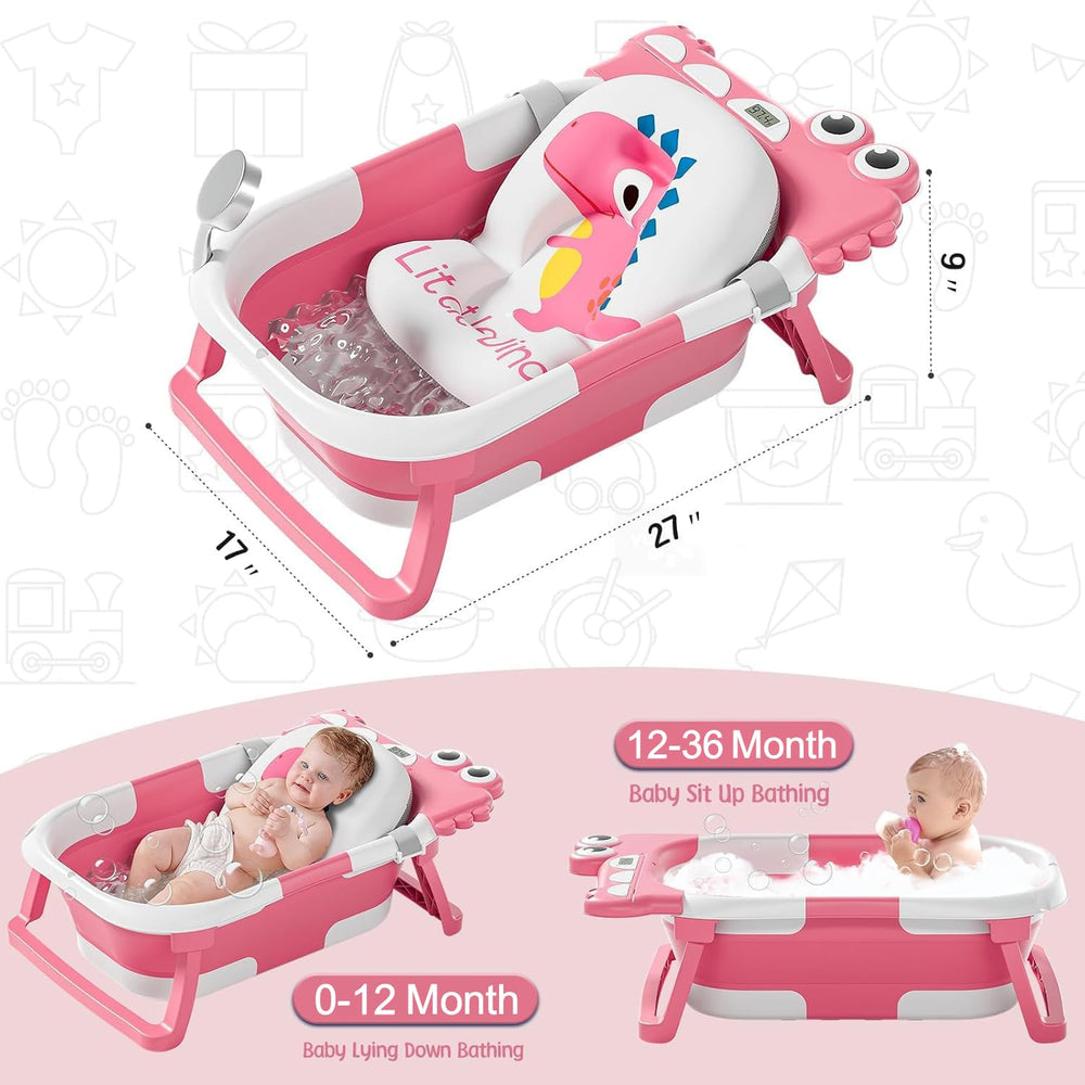 TPN collapsible baby bathtub folded compactly for easy storage and travel