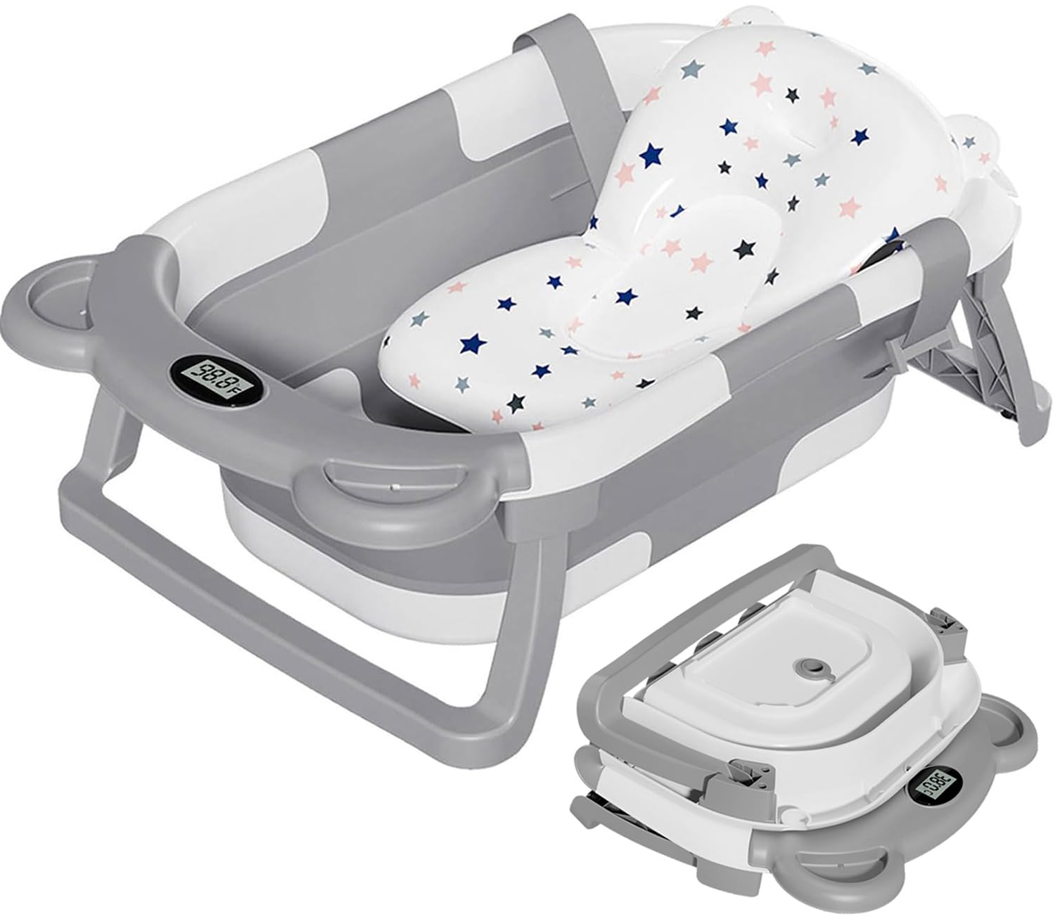 TPN collapsible baby bathtub folded for compact storage