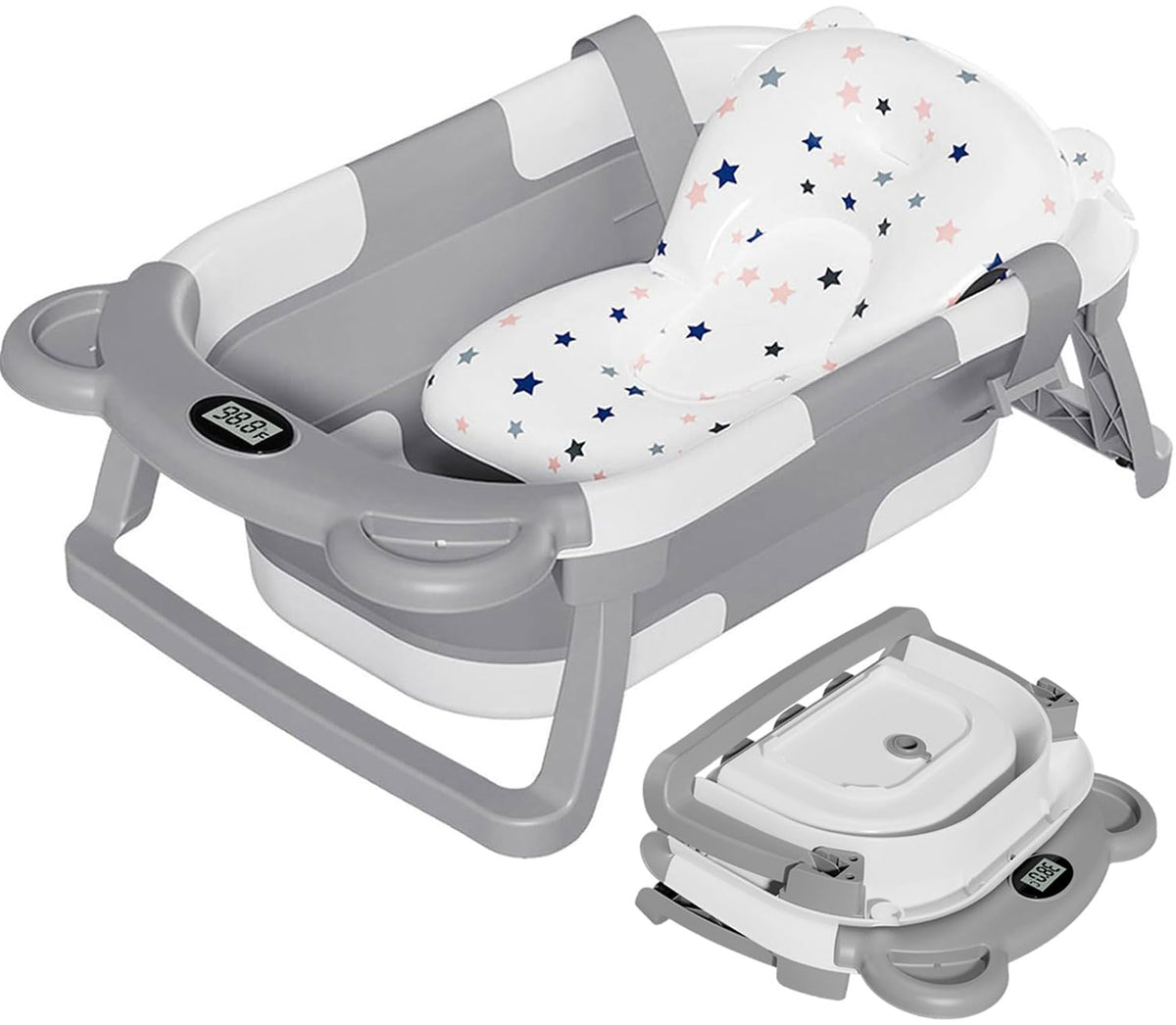 TPN collapsible baby bathtub folded for compact storage
