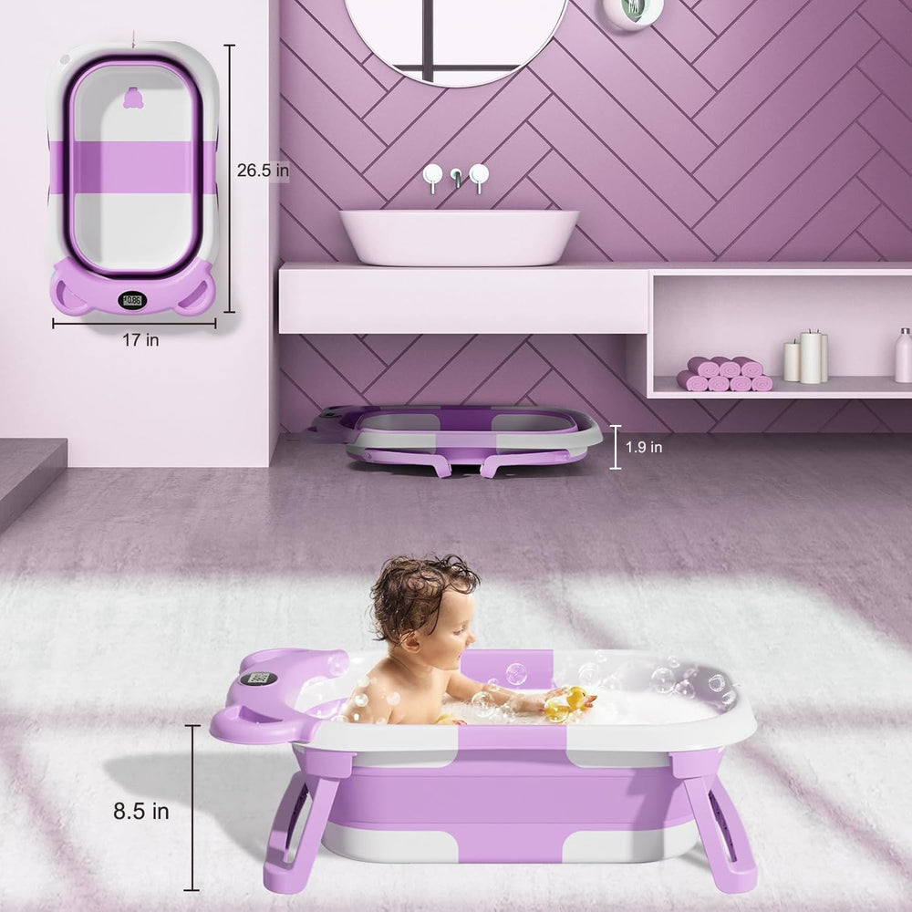 TPN collapsible baby bathtub soft cushion support keeps baby comfortable during bath