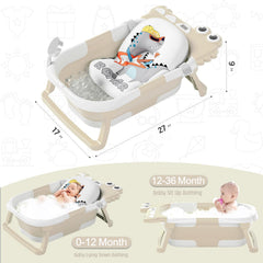TPN baby bathtub soft cushion provides gentle support during bath time.