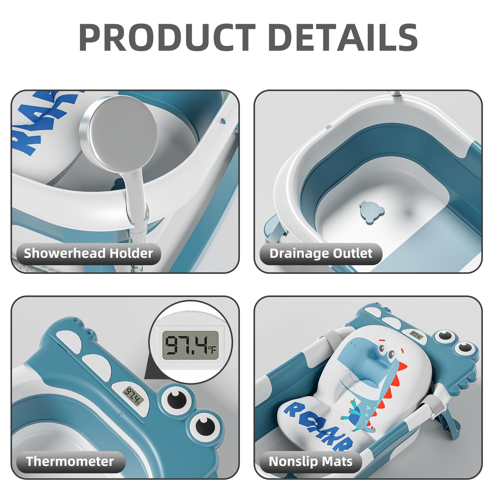 TPN bathtub buckles provide secure ends for stable bathing.