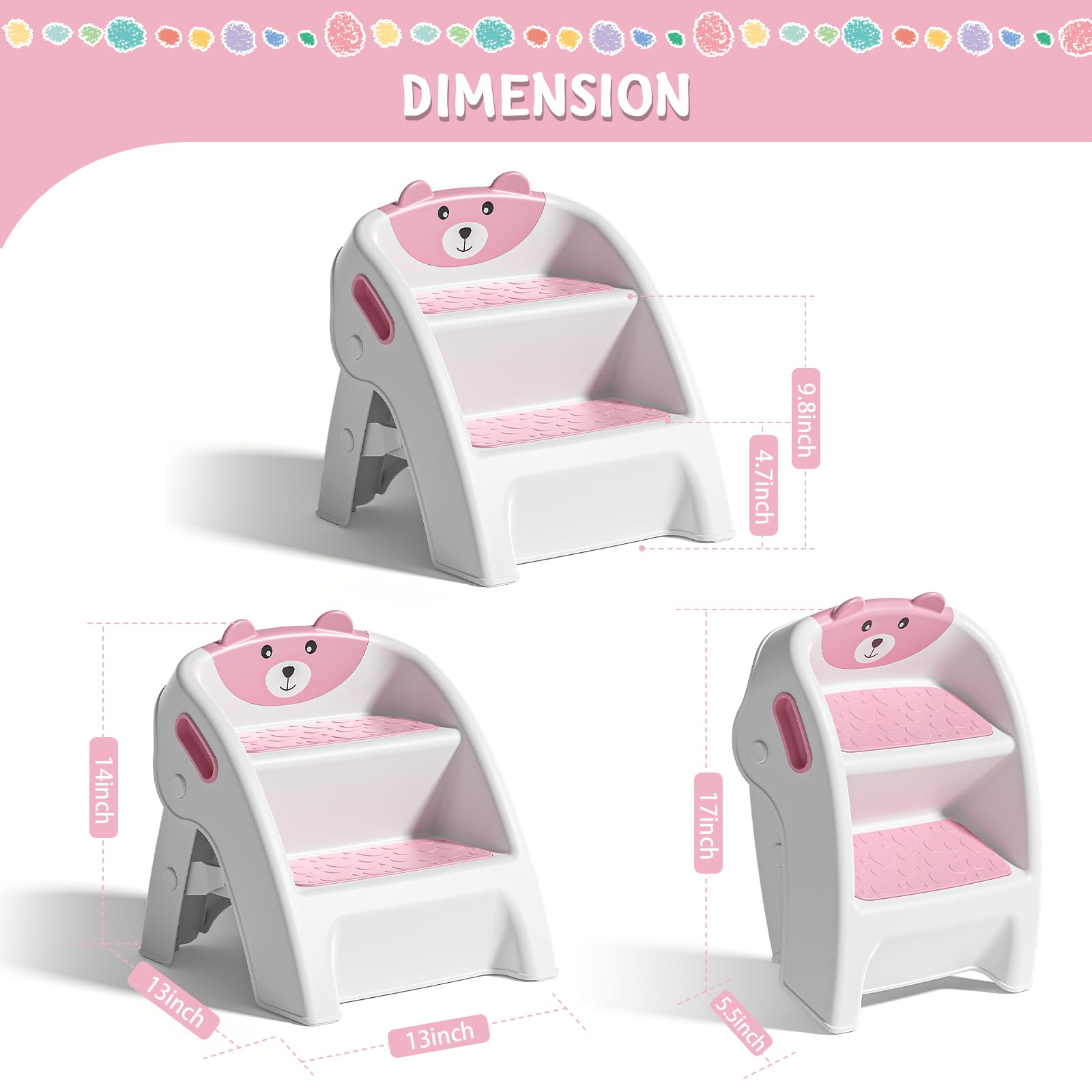 TPN 2-step stool helps toddlers reach counters safely when folded.