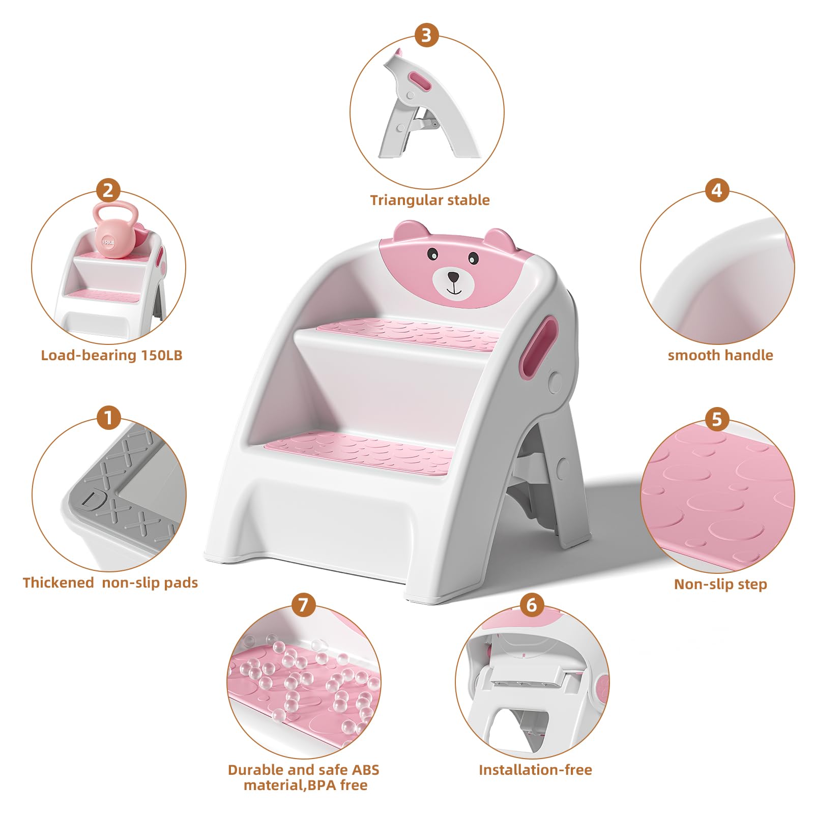 TPN lightweight stool weighs about 2.9 lbs for portability.