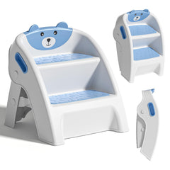 TPN Toddler Step Stool navy blue front view, stable for potty training