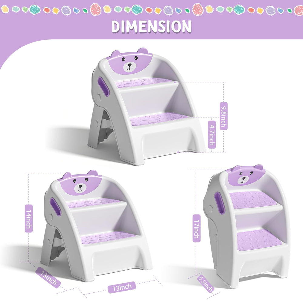 TPN toddler step stool purple foldable design for easy storage