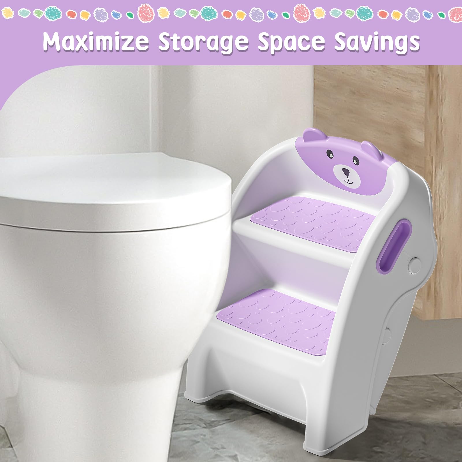 TPN toddler step stool purple lightweight at 2.9 lbs for portability