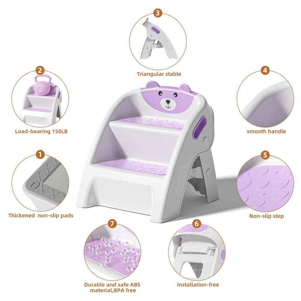 TPN toddler step stool purple use for potty training scenarios