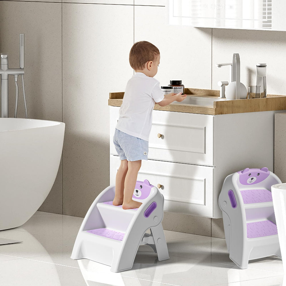 TPN toddler step stool purple wide steps offer comfortable footing