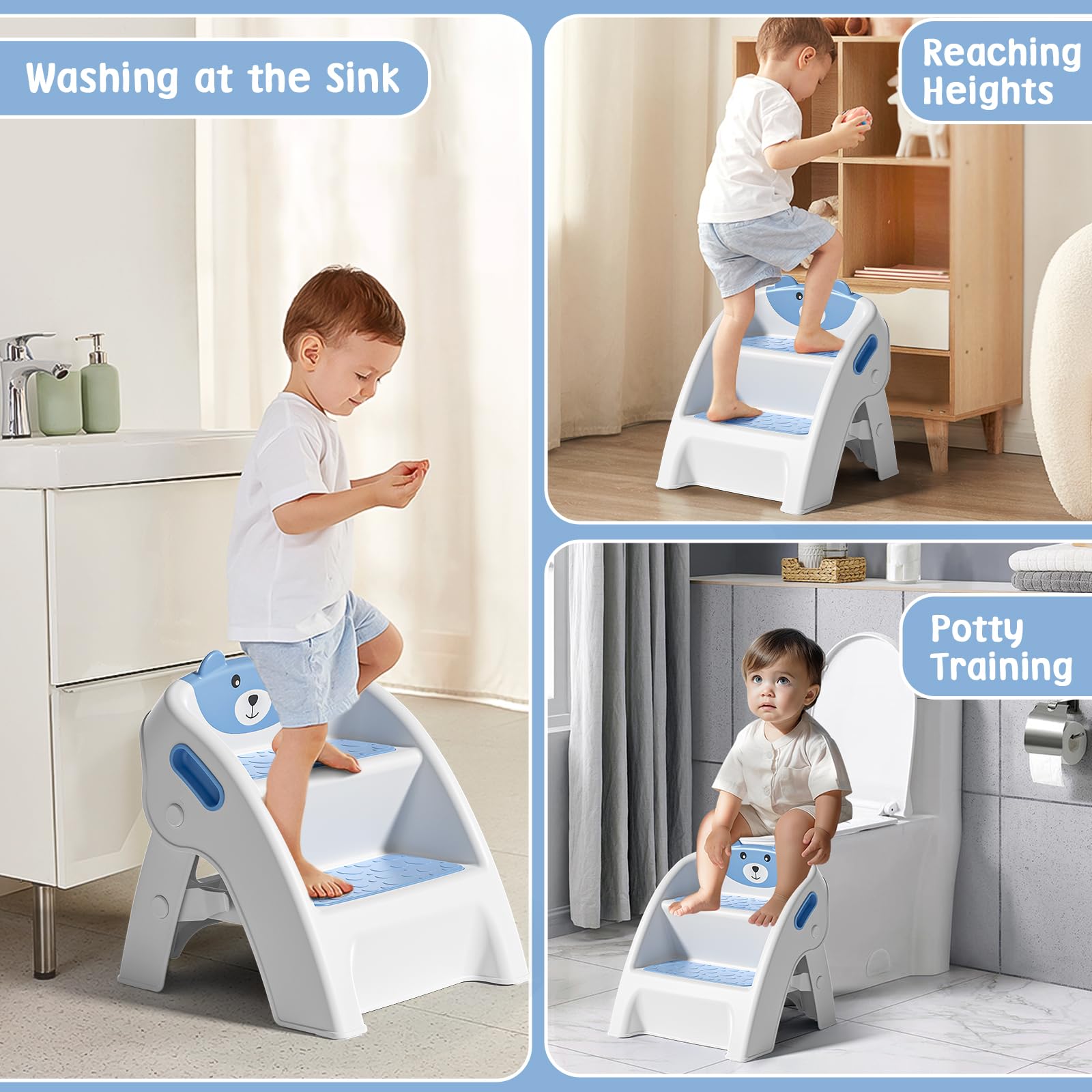 TPN Toddler Step Stool navy blue A-frame for stability