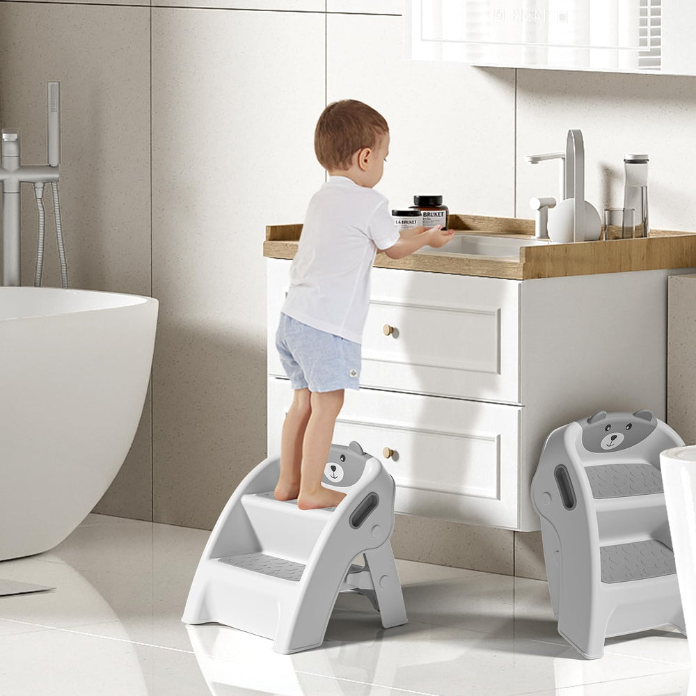 TPN Two-step Potty Stool with wide steps aids independence.
