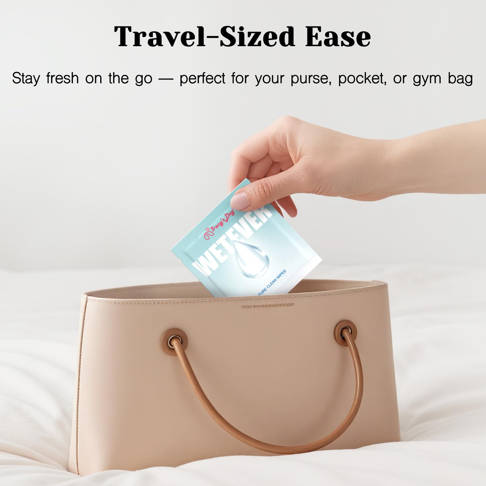 Tracy's Dog multi-purpose wipes for gym, travel, and quick refresh.
