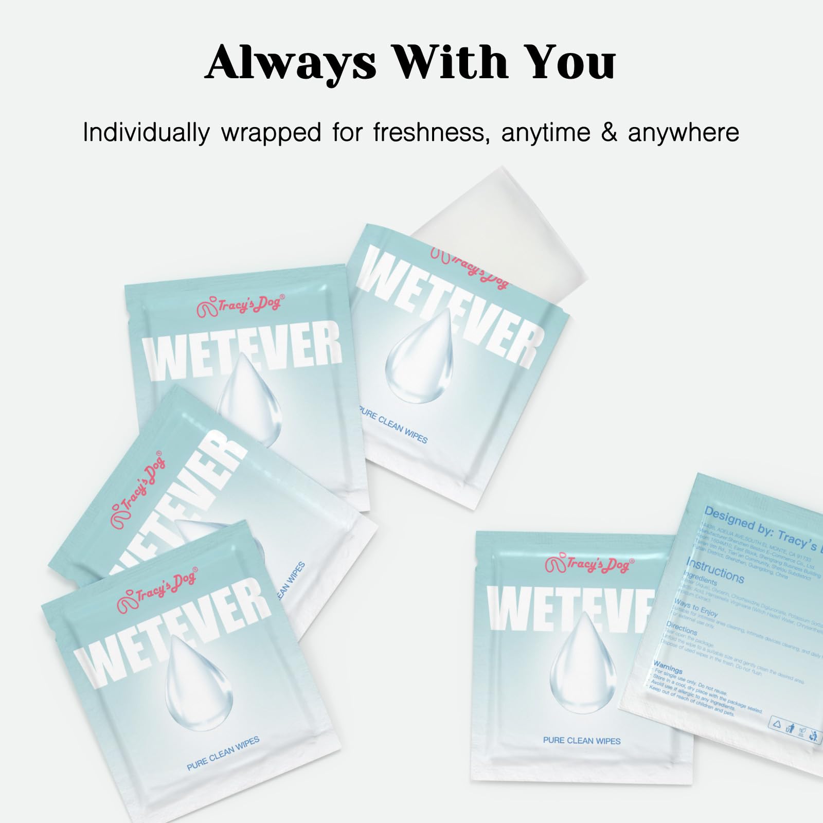 Tracy's Dog pH-balanced wipes designed for balanced intimate care.