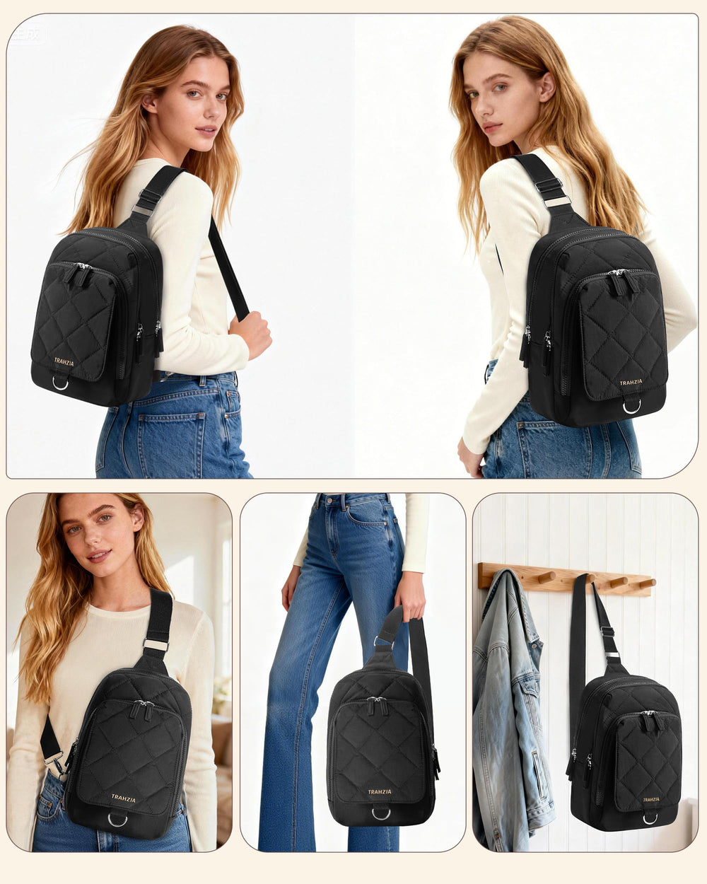 Trahzia mini diaper bag water-resistant fabric for daily outings