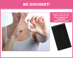 Trail Essentials discreet bags for tampons, pads, and liners.