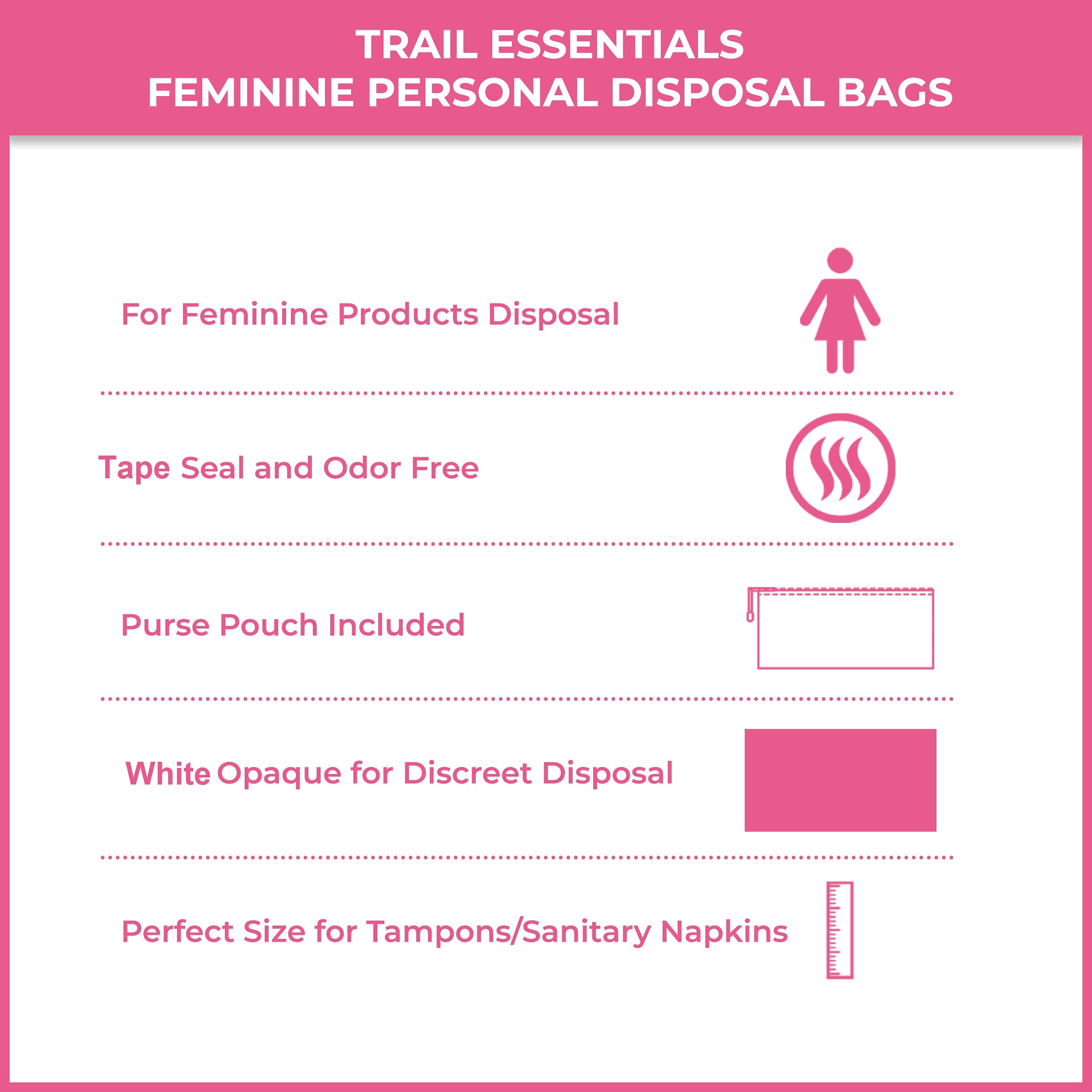 Trail Essentials 100-pack refill ideal for office or travel disposal on the go