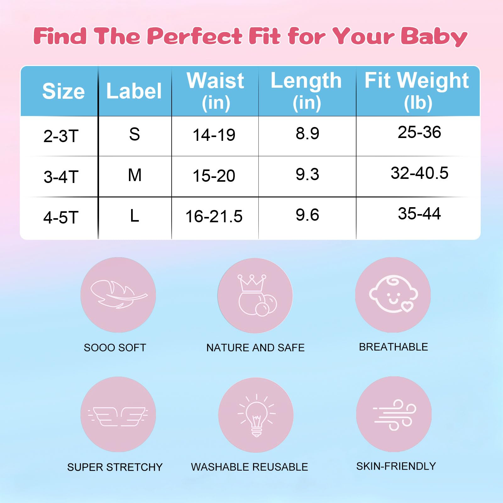 Training Pants Underwear stretch seams demonstrate easy pull-up design