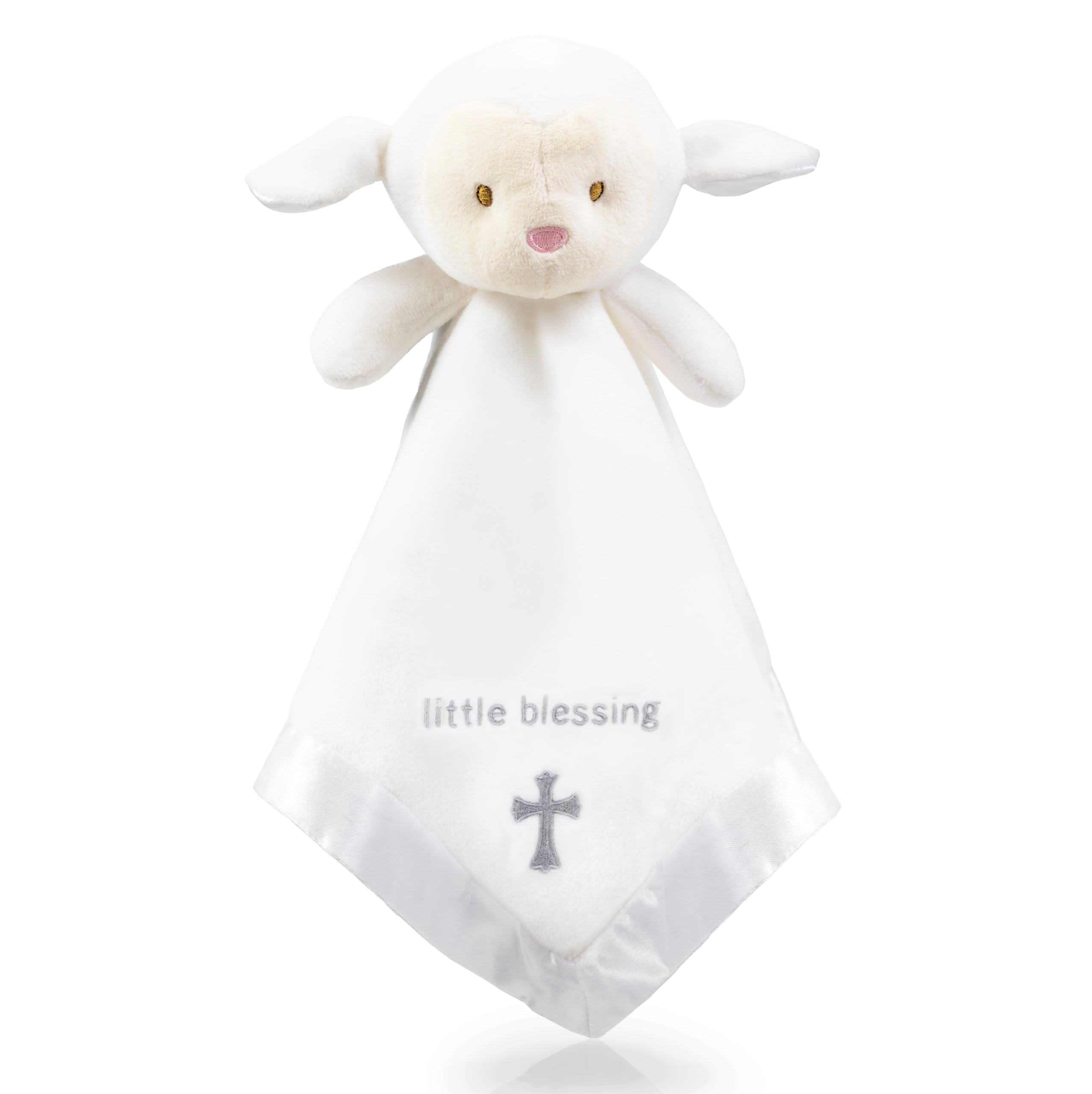 TRANQUIL KIDDO lamb lovey with soft fabric offers comforting grip for babies.